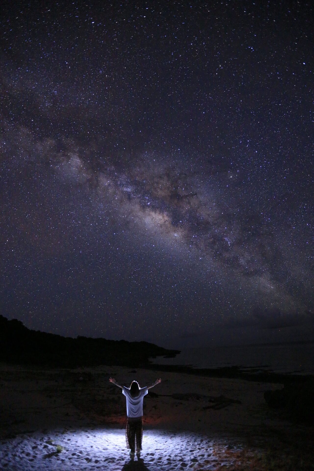 黒島の海辺で天の川鑑賞をした夜